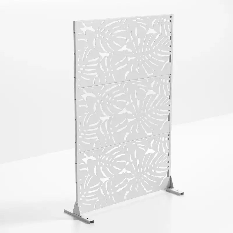Paravent Autoportant Rectangulaire en Métal Galvanisé de 183 cm, Blanc
