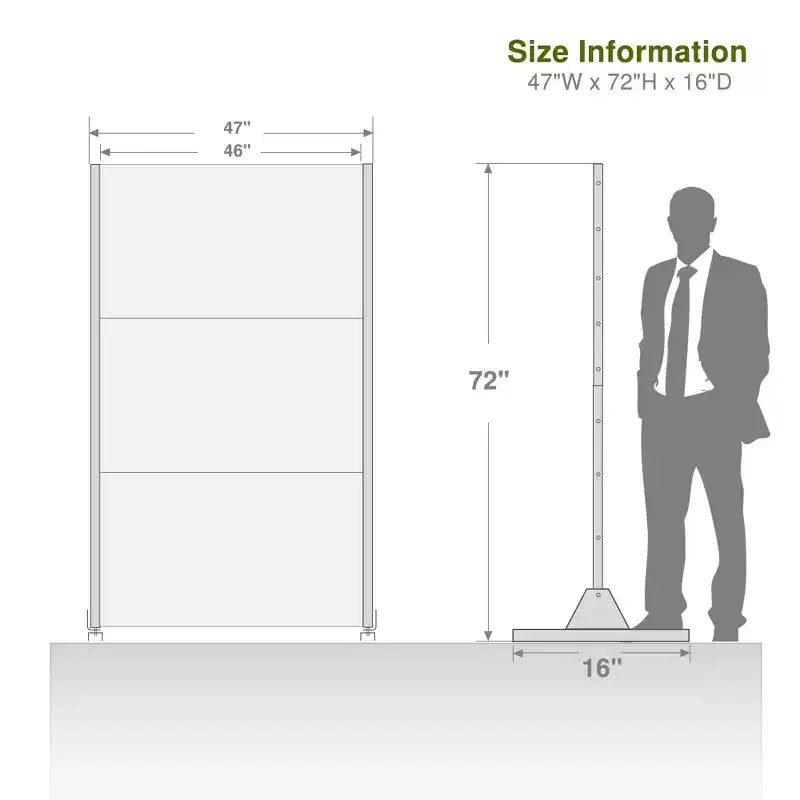 Paravent Autoportant Rectangulaire en Métal Galvanisé de 183 cm, Blanc