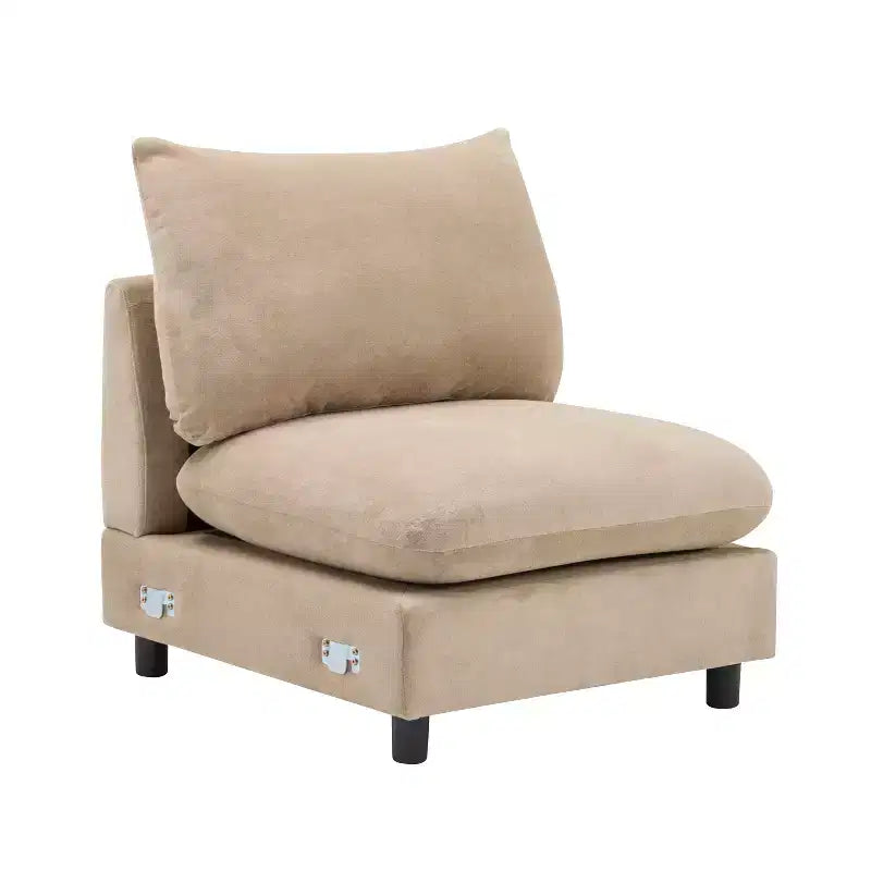 Ensemble de canapé d'angle moderne rembourré en forme de L, 5 pièces