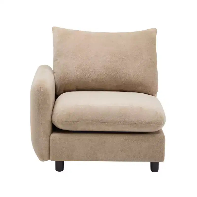 Ensemble de canapé d'angle moderne rembourré en forme de L, 5 pièces