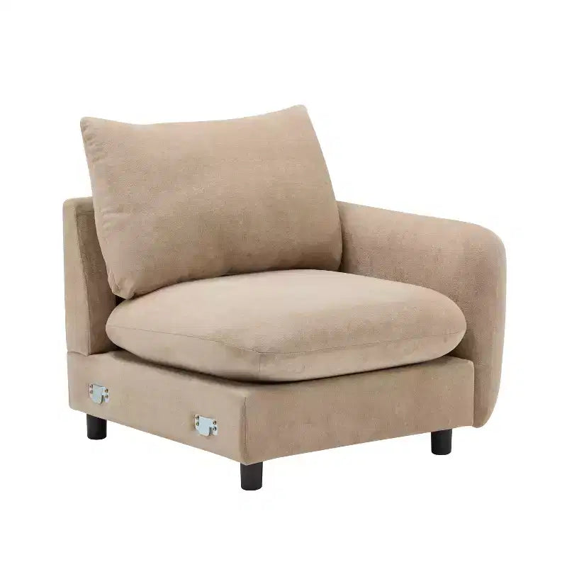 Ensemble de canapé d'angle moderne rembourré en forme de L, 5 pièces