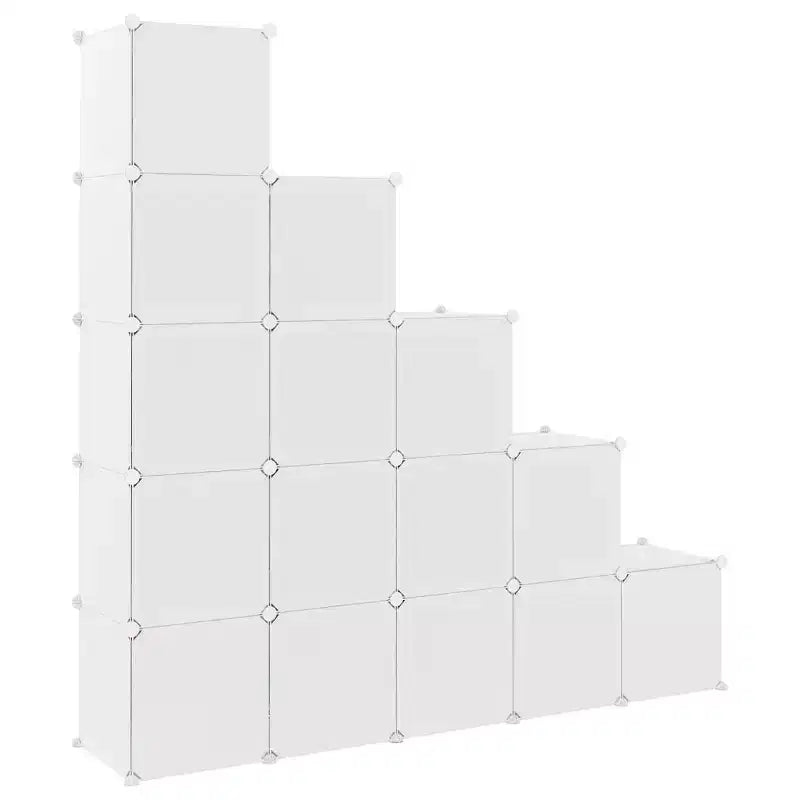 Meuble de rangement cube pour enfants avec 15 cubes organisateurs bibliothèque, PP blanc