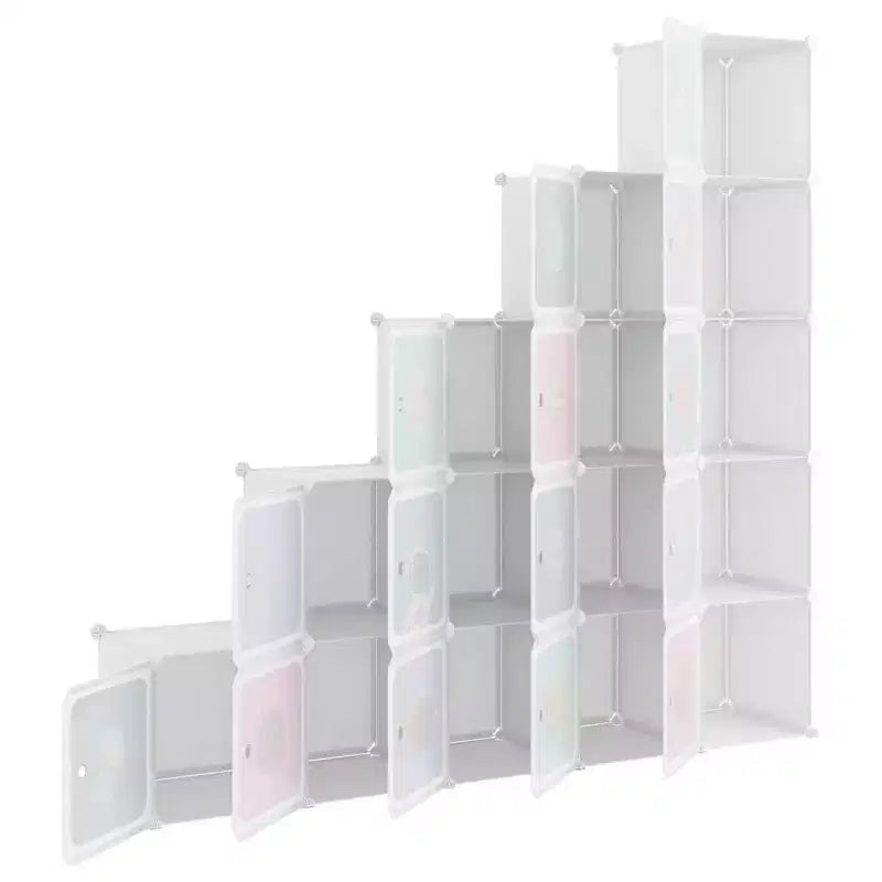 Meuble de rangement cube pour enfants avec 15 cubes organisateurs bibliothèque, PP blanc