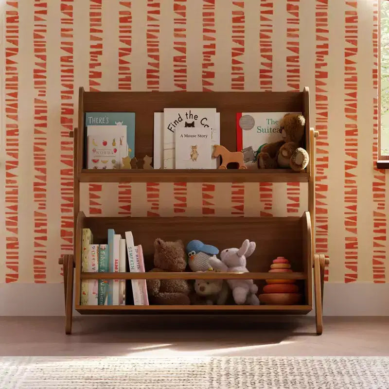 Meuble de rangement et bibliothèque pour enfants avec étagère supérieure et casier inférieur