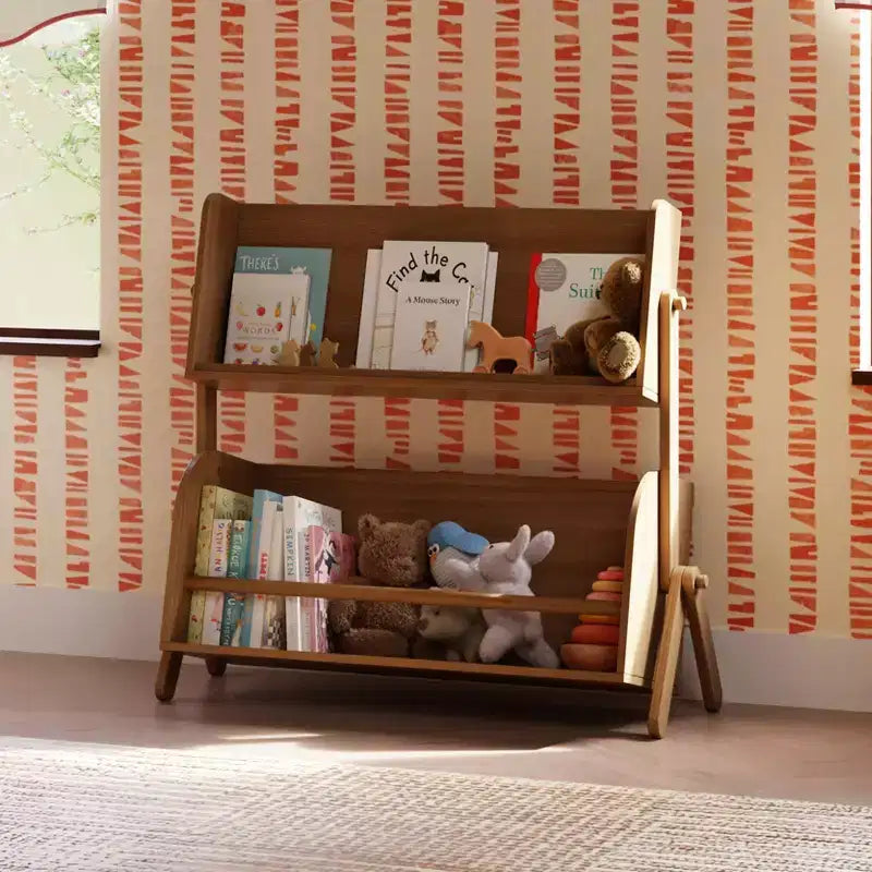 Meuble de rangement et bibliothèque pour enfants avec étagère supérieure et casier inférieur