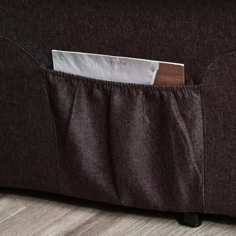 Fauteuil élévateur électrique avec massage vibrant, fauteuil inclinable rembourré en tissu pour personnes âgées avec télécommande et poches latérales, marron
