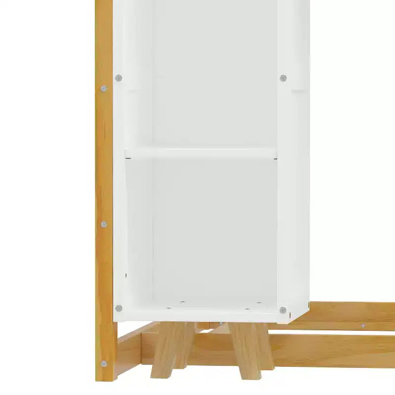 Lit de sol Montessori une place avec barrière de sécurité pour enfants, cadre de lit cabane en bois avec toit et étagères de rangement