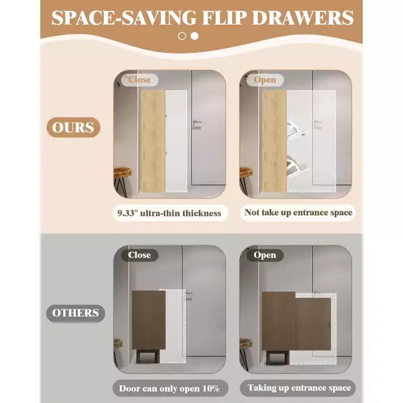 Meuble à chaussures avec 4 tiroirs basculants, Organisateur de chaussures autonome avec étagère ouverte, Armoire à chaussures pour entrée, salon, appartement