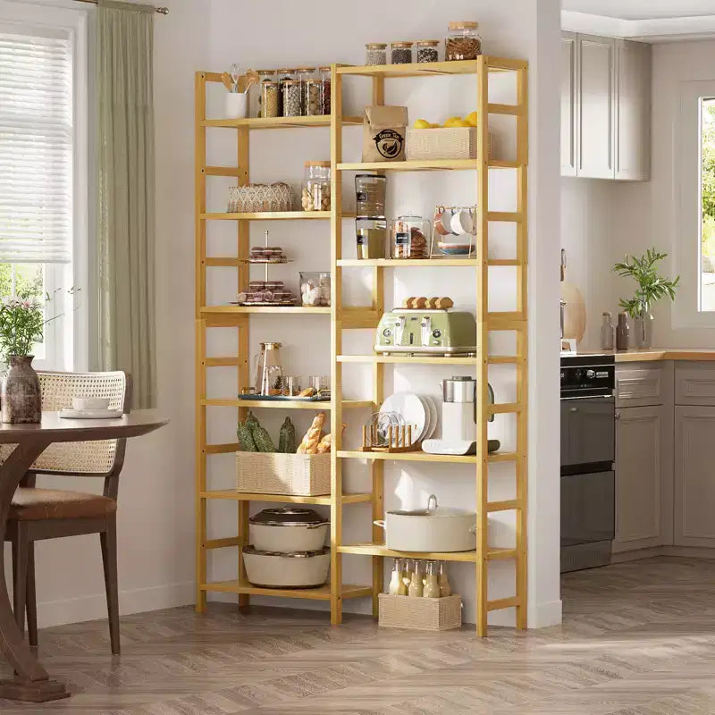 Étagère à livres en bambou de 104 cm avec 12 niveaux ouverts, unité de rangement et de présentation