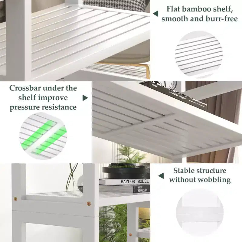 Étagère à livres en bambou de 104 cm avec 12 niveaux ouverts, unité de rangement et de présentation