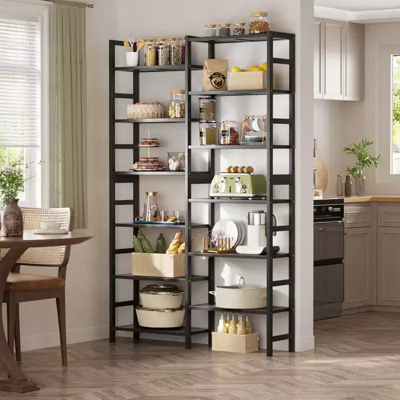 Étagère à livres en bambou de 104 cm avec 12 niveaux ouverts, unité de rangement et de présentation