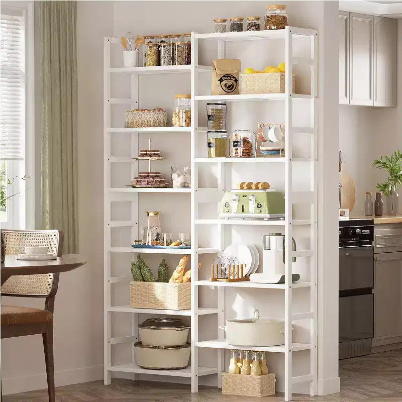 Étagère à livres en bambou de 104 cm avec 12 niveaux ouverts, unité de rangement et de présentation