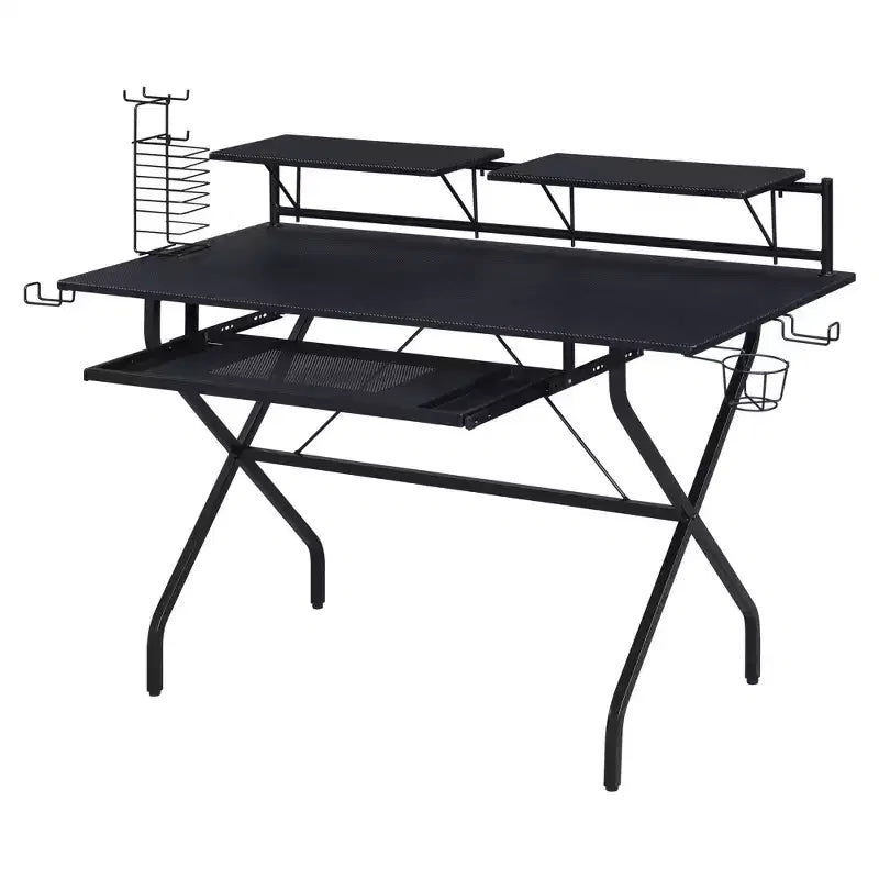 Bureau assis-debout en acier noir, hauteur 45 po