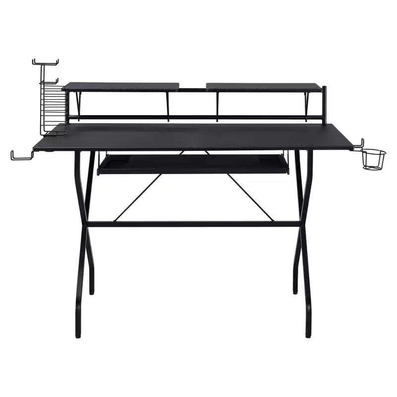 Bureau assis-debout en acier noir, hauteur 45 po