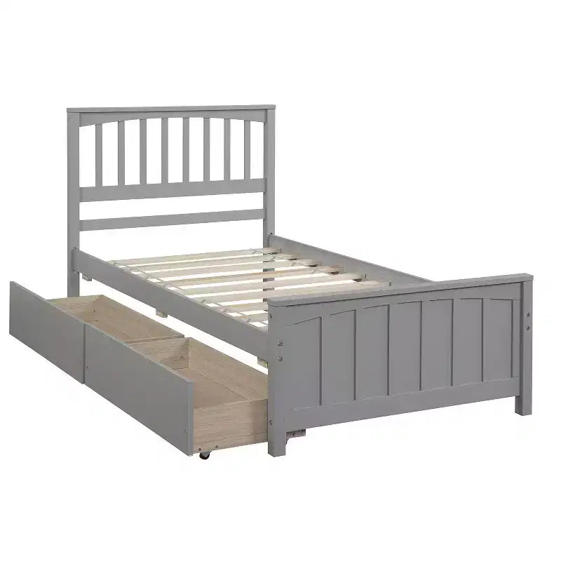 Lit plateforme simple avec 2 tiroirs de rangement