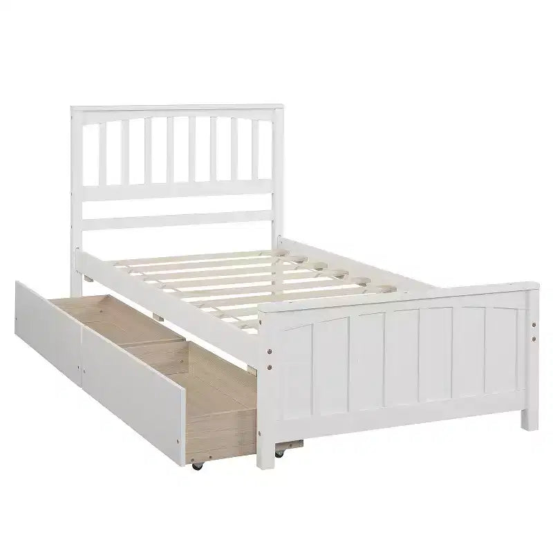 Lit plateforme simple avec 2 tiroirs de rangement
