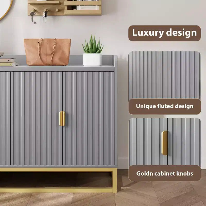 Buffet de rangement d'appoint avec 4 portes, table de buffet moderne pour salon, cuisine, salle à manger