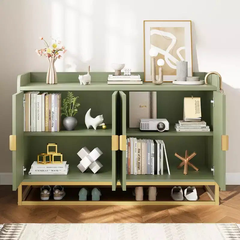 Buffet de rangement d'appoint avec 4 portes, table de buffet moderne pour salon, cuisine, salle à manger