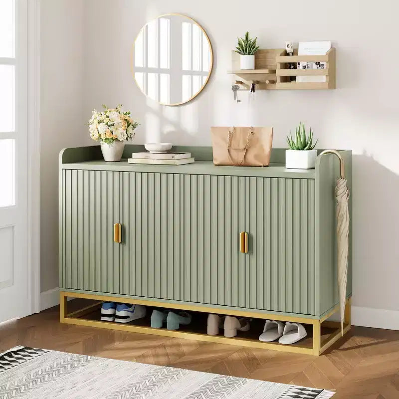 Buffet de rangement d'appoint avec 4 portes, table de buffet moderne pour salon, cuisine, salle à manger