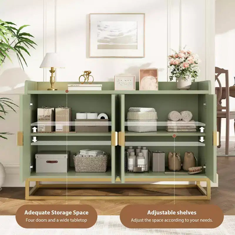 Buffet de rangement d'appoint avec 4 portes, table de buffet moderne pour salon, cuisine, salle à manger