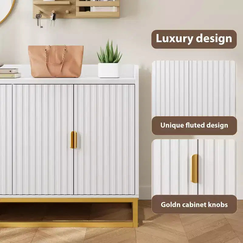 Buffet de rangement d'appoint avec 4 portes, table de buffet moderne pour salon, cuisine, salle à manger