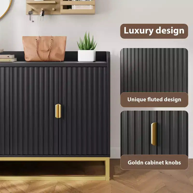 Buffet de rangement d'appoint avec 4 portes, table de buffet moderne pour salon, cuisine, salle à manger