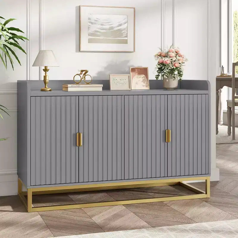 Buffet de rangement d'appoint avec 4 portes, table de buffet moderne pour salon, cuisine, salle à manger