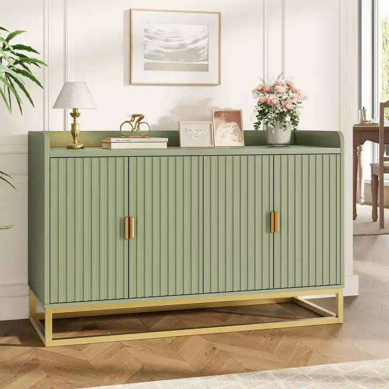 Buffet de rangement d'appoint avec 4 portes, table de buffet moderne pour salon, cuisine, salle à manger