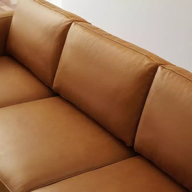 Canapé sectionnel modulaire 3 places de luxe en cuir véritable