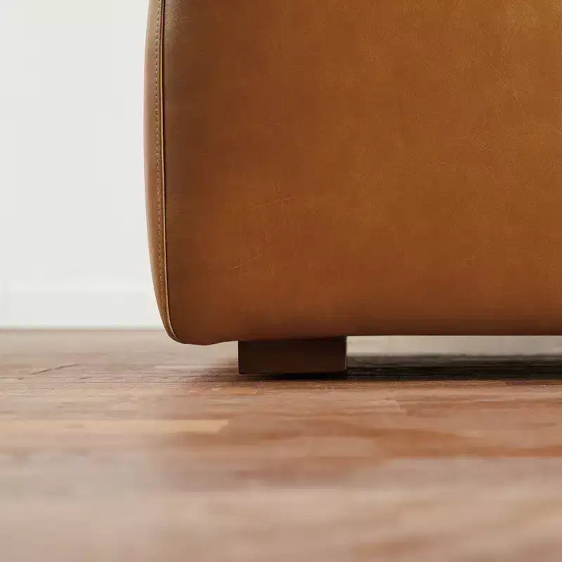 Canapé sectionnel modulaire 3 places de luxe en cuir véritable