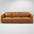Canapé sectionnel modulaire 3 places de luxe en cuir véritable