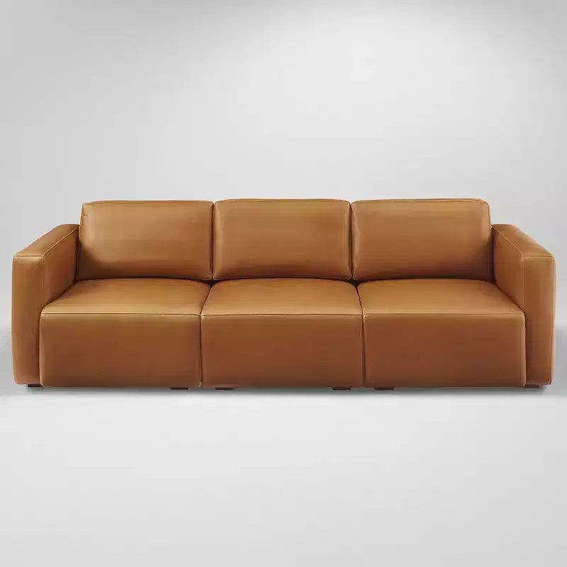 Canapé sectionnel modulaire 3 places de luxe en cuir véritable