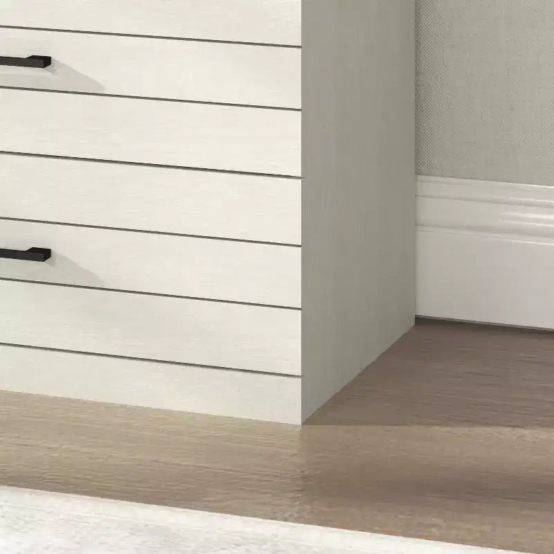 Commode à 5 tiroirs avec système de verrouillage de sécurité en chêne blanc perlé 30,7 L x 16,1 P x 45,8 H