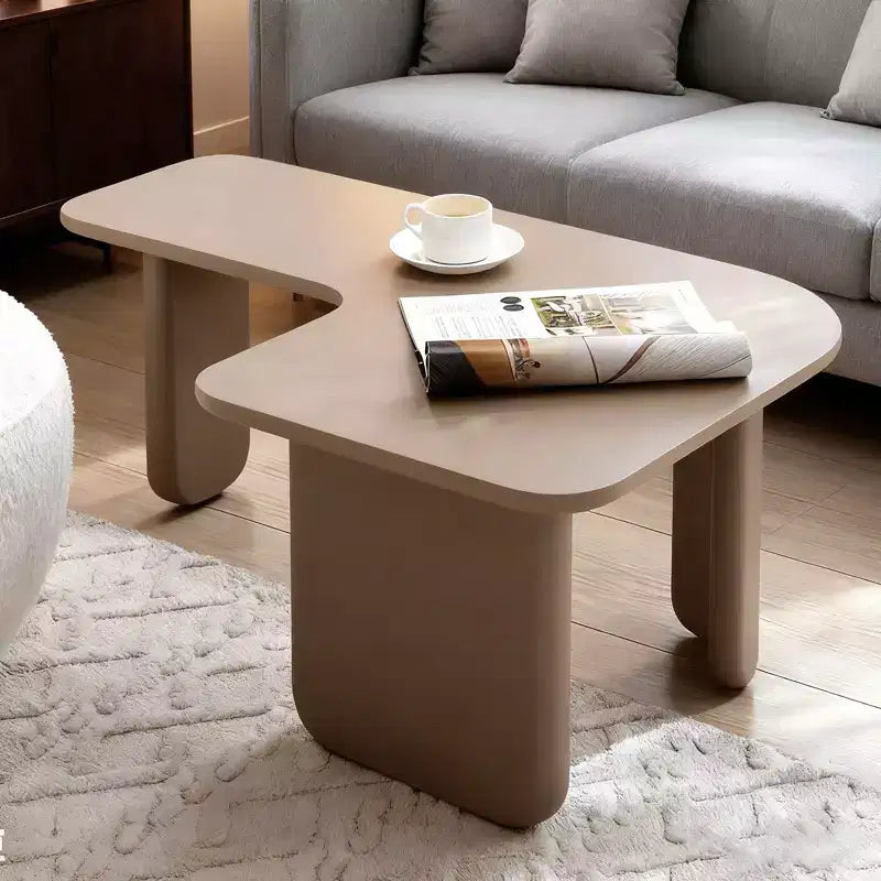 35 Table basse moderne en L Peinture vert kaki Multi-couches Combinaison libre Angle blanc