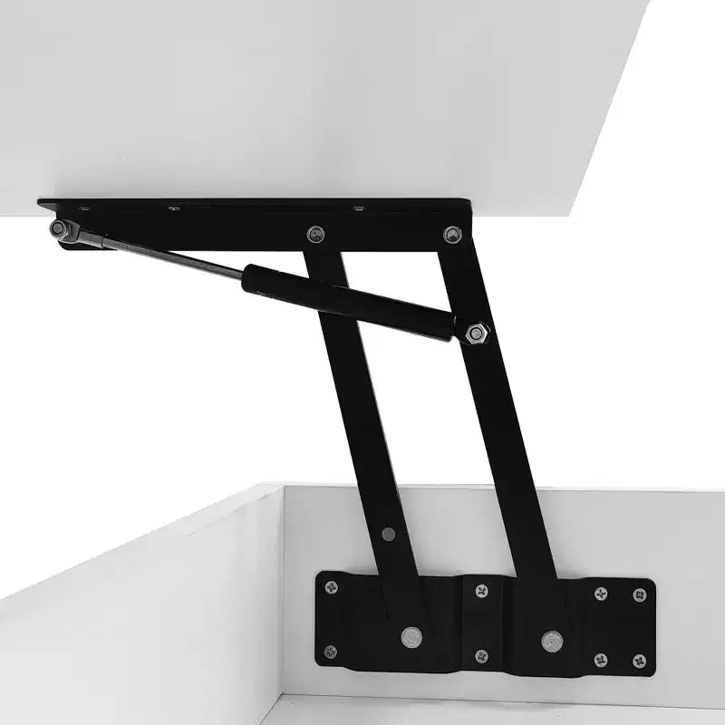 Table basse relevable moderne avec tiroirs, table basse carrée avec plateau en verre, table basse avec espace de rangement caché et lumières LED pour le salon