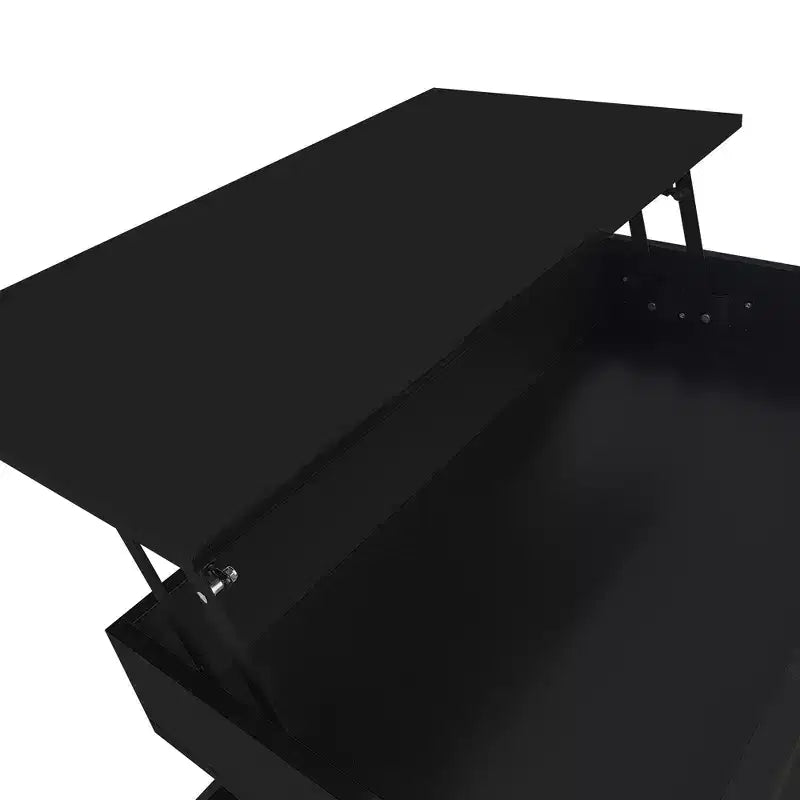 Table basse relevable moderne avec tiroirs, table basse carrée avec plateau en verre, table basse avec espace de rangement caché et lumières LED pour le salon