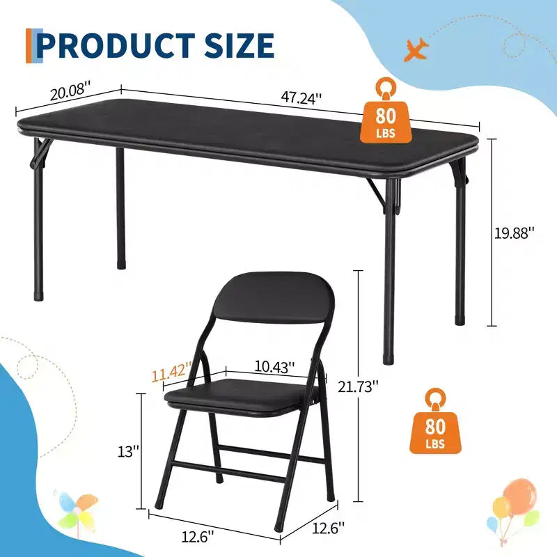 Table pliante pour enfants pour activités, petite table de jeu pour l'apprentissage et les loisirs créatifs en salle de jeux, en classe