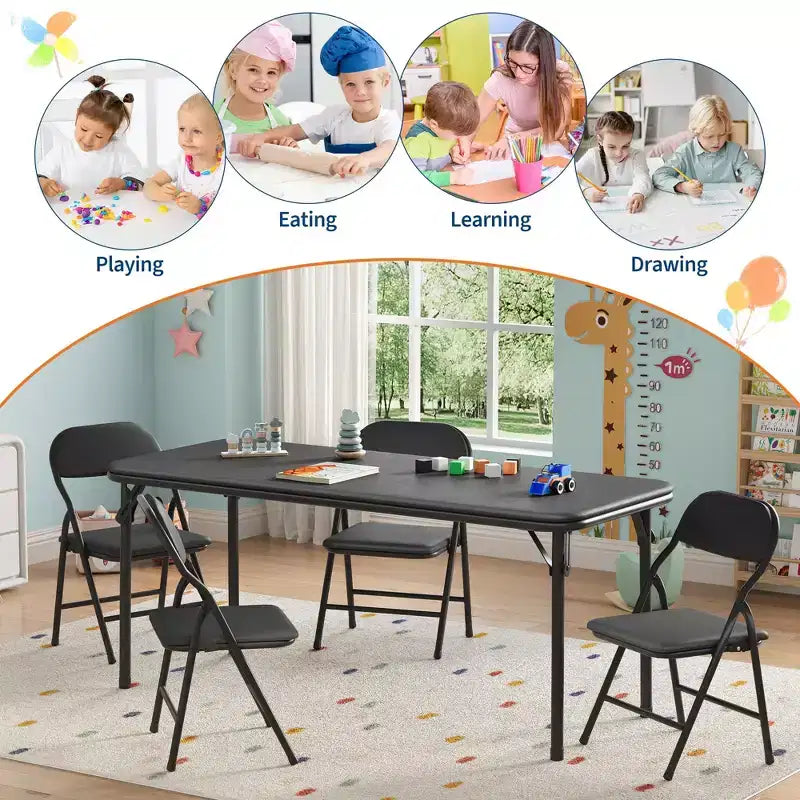 Table pliante pour enfants pour activités, petite table de jeu pour l'apprentissage et les loisirs créatifs en salle de jeux, en classe