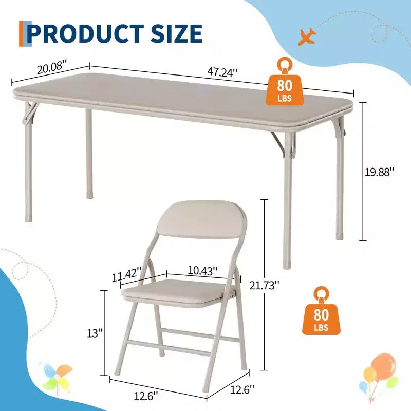 Table pliante pour enfants pour activités, petite table de jeu pour l'apprentissage et les loisirs créatifs en salle de jeux, en classe