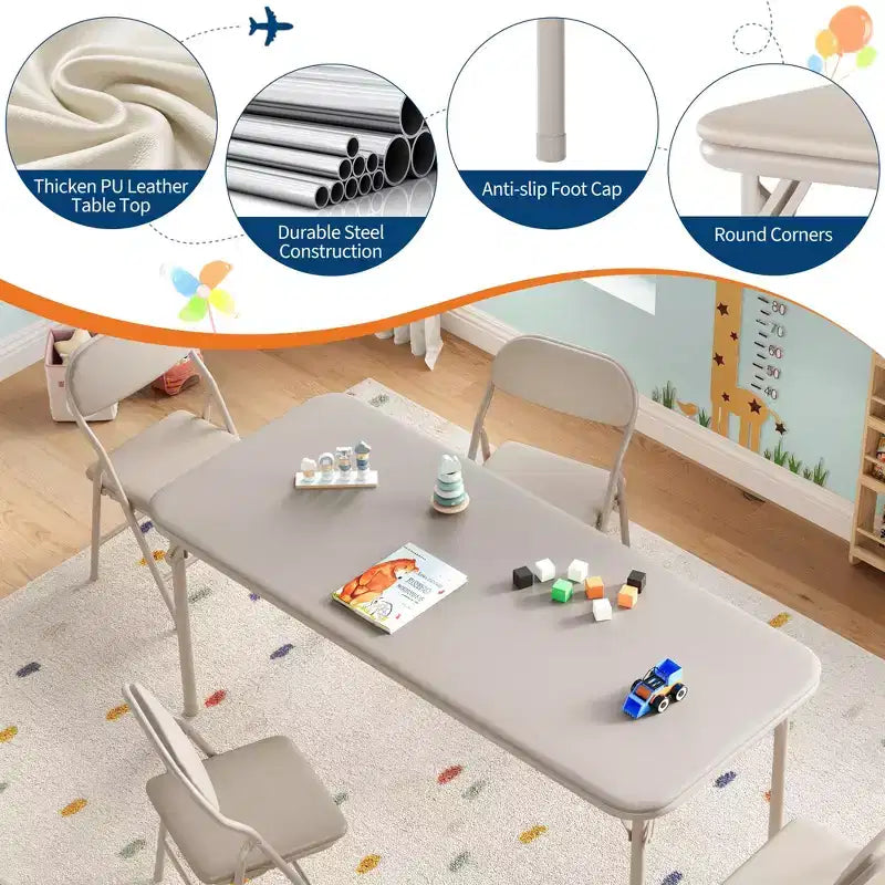 Table pliante pour enfants pour activités, petite table de jeu pour l'apprentissage et les loisirs créatifs en salle de jeux, en classe