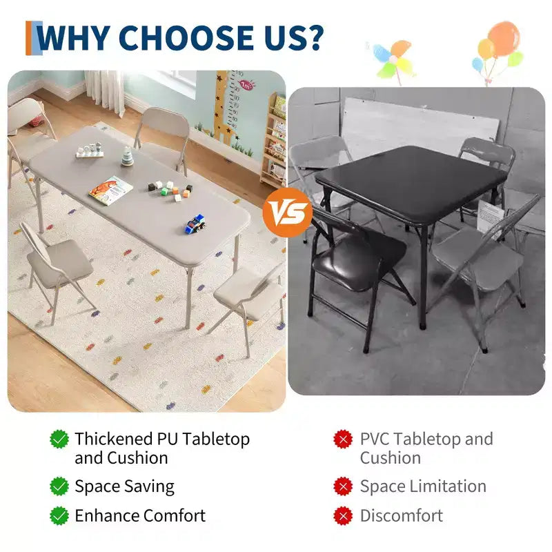 Table pliante pour enfants pour activités, petite table de jeu pour l'apprentissage et les loisirs créatifs en salle de jeux, en classe