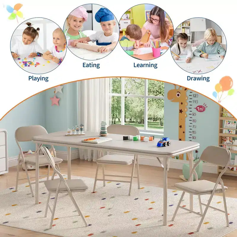 Table pliante pour enfants pour activités, petite table de jeu pour l'apprentissage et les loisirs créatifs en salle de jeux, en classe