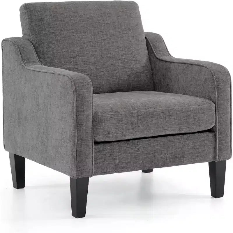 Fauteuil d'appoint pour salon, fauteuil de lecture du milieu du siècle moderne en tissu chenille rembourré avec accoudoirs