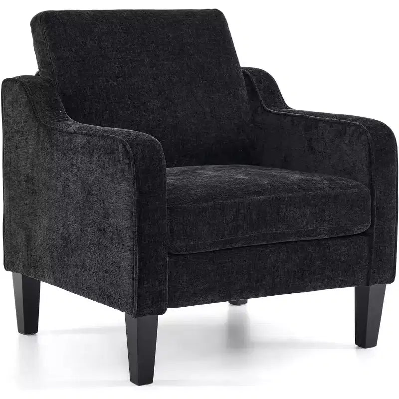 Fauteuil d'appoint pour salon, fauteuil de lecture du milieu du siècle moderne en tissu chenille rembourré avec accoudoirs