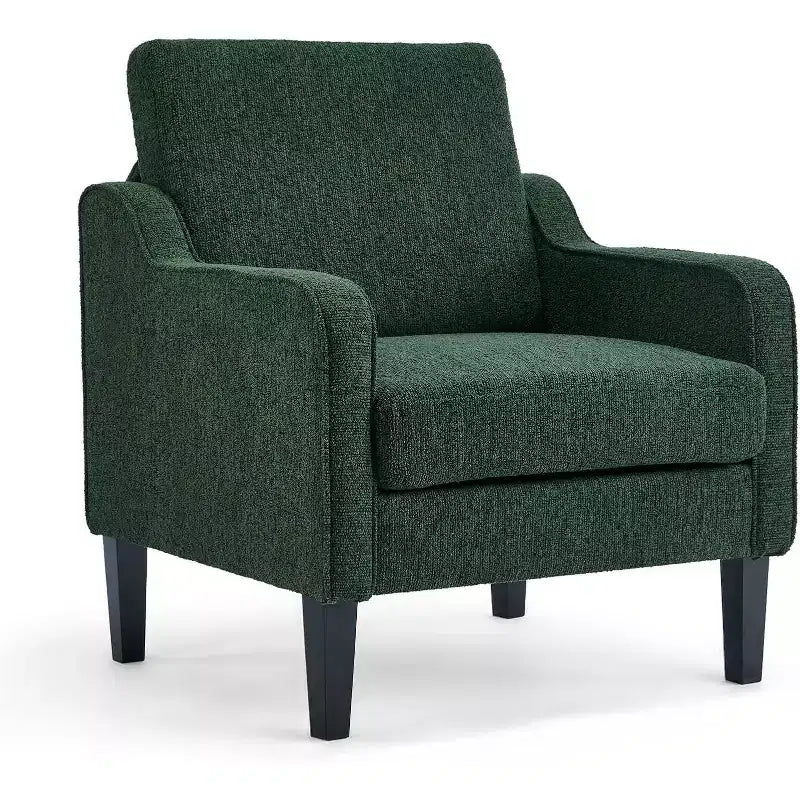 Fauteuil d'appoint pour salon, fauteuil de lecture du milieu du siècle moderne en tissu chenille rembourré avec accoudoirs