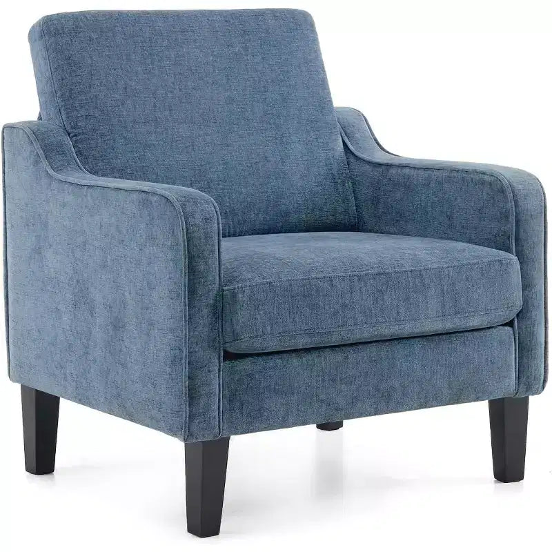 Fauteuil d'appoint pour salon, fauteuil de lecture du milieu du siècle moderne en tissu chenille rembourré avec accoudoirs