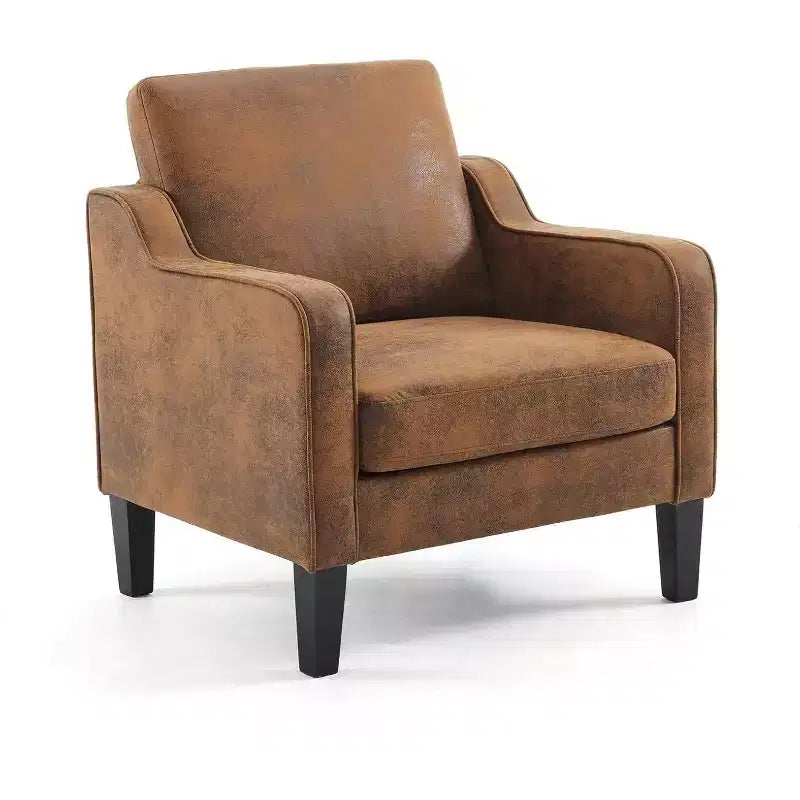 Fauteuil d'appoint pour salon, fauteuil de lecture du milieu du siècle moderne en tissu chenille rembourré avec accoudoirs