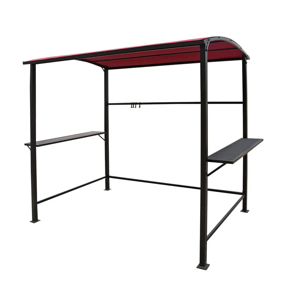 Abri barbecue en acier avec auvent, 1,5 x 2,4 m