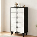 Commode à 5 tiroirs, style moderne avec motif vintage et rangement profond pour chambre à coucher, entrée
