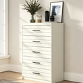 Commode à 5 tiroirs avec système de verrouillage de sécurité en chêne blanc perlé 30,7 L x 16,1 P x 45,8 H